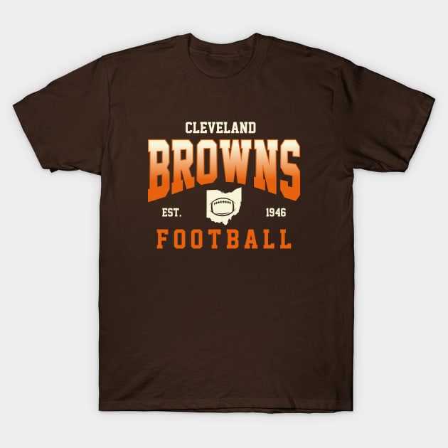 Cleveland Browns Football T-Shirt by RFTR Design